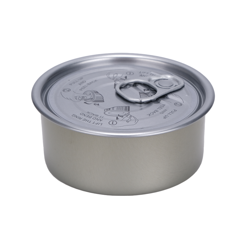 Food grade Tin can round empty packing two pieces food can with easy open lid