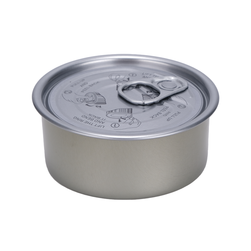 Food grade Tin can round empty packing two pieces food can with easy open lid